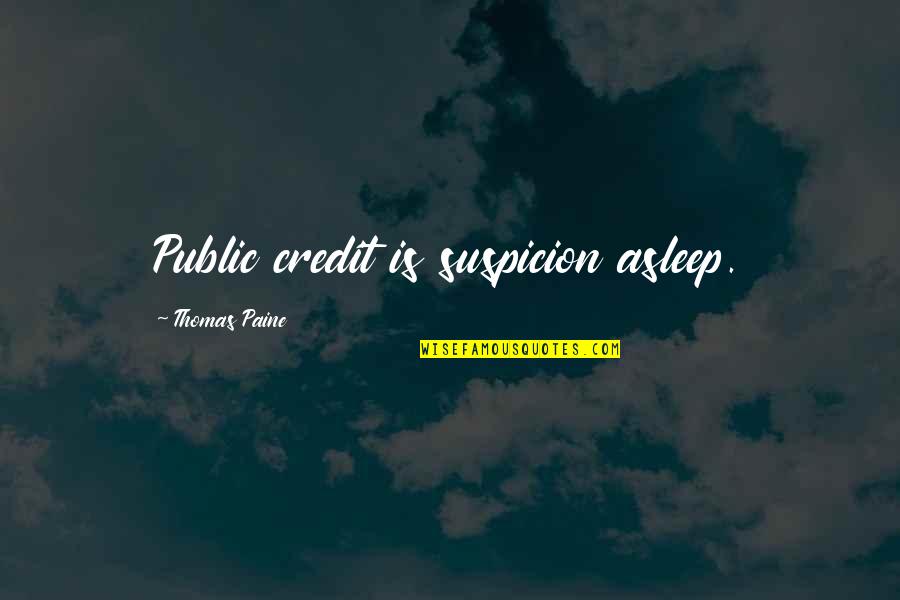 Funny Plane Quotes By Thomas Paine: Public credit is suspicion asleep.