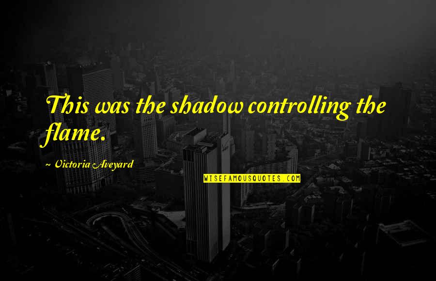 Funny Pope Quotes By Victoria Aveyard: This was the shadow controlling the flame.