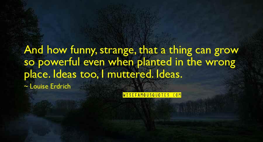 Funny Powerful Quotes By Louise Erdrich: And how funny, strange, that a thing can