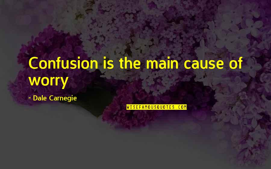 Funny Predicting The Weather Quotes By Dale Carnegie: Confusion is the main cause of worry