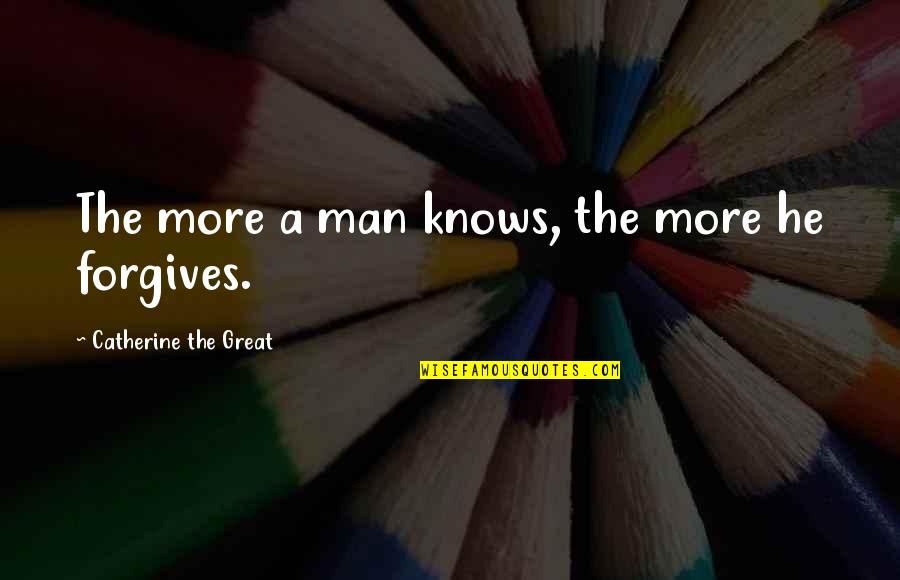 Funny Presenting Quotes By Catherine The Great: The more a man knows, the more he