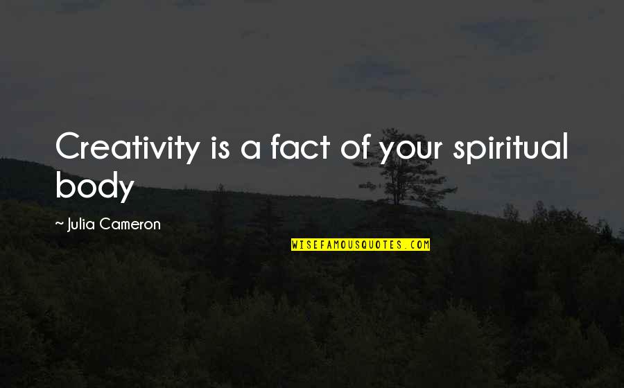 Funny Pro Gay Quotes By Julia Cameron: Creativity is a fact of your spiritual body