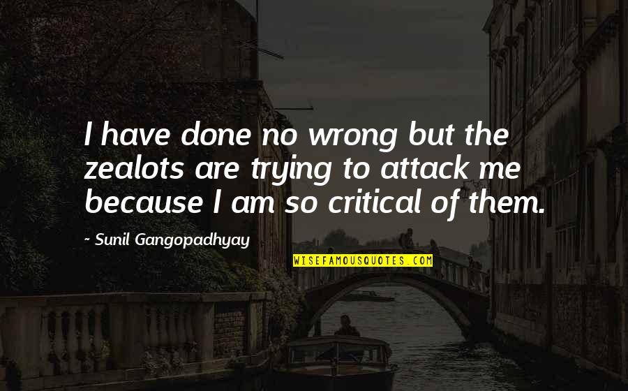 Funny Product Design Quotes By Sunil Gangopadhyay: I have done no wrong but the zealots