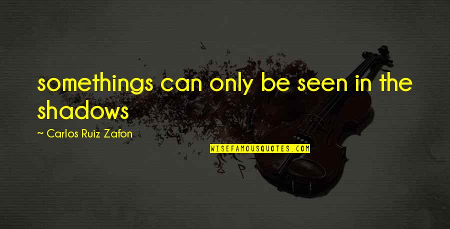 Funny Psychologists Quotes By Carlos Ruiz Zafon: somethings can only be seen in the shadows