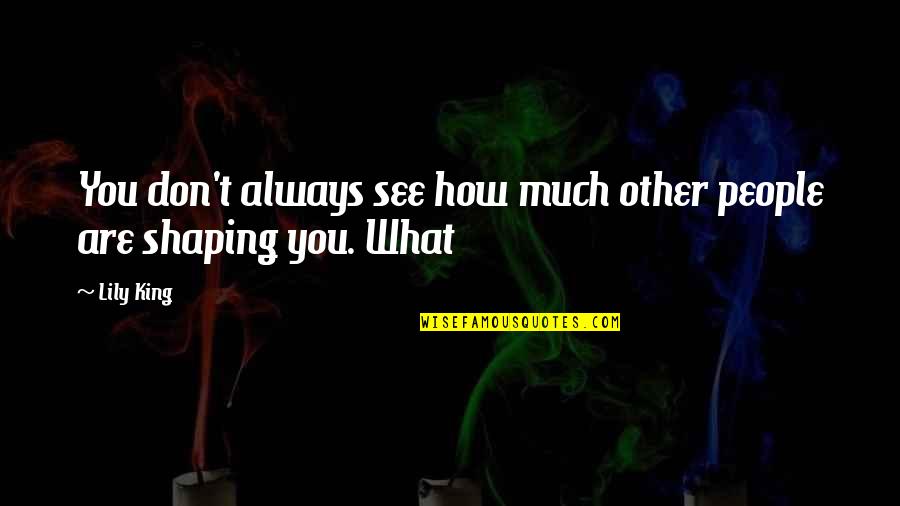 Funny Pug Quotes By Lily King: You don't always see how much other people