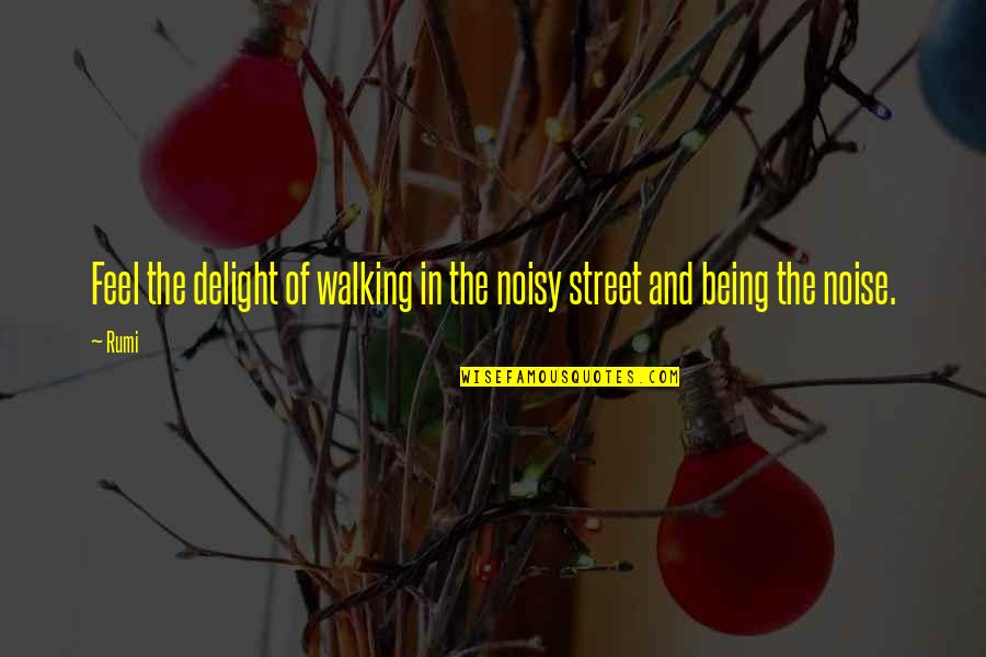 Funny Punk Quotes By Rumi: Feel the delight of walking in the noisy