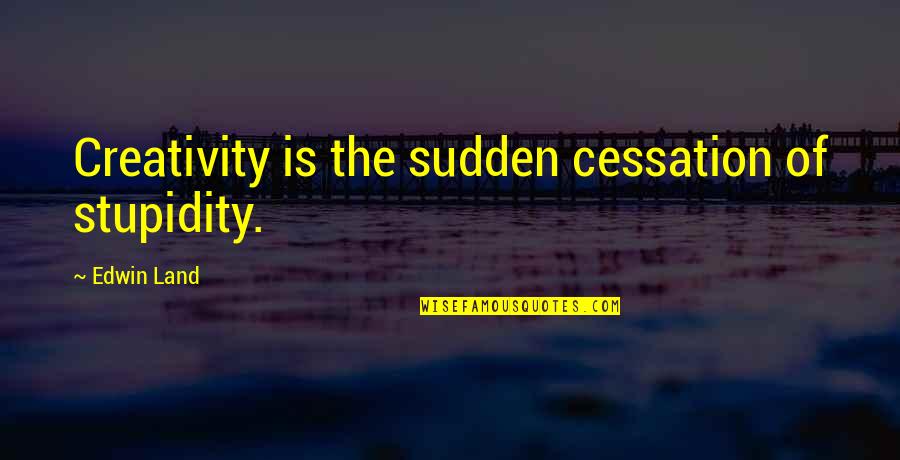 Funny Puta Quotes By Edwin Land: Creativity is the sudden cessation of stupidity. Funny Puta Quotes By Edwin Land: Creativity is the sudden cessation of stupidity.