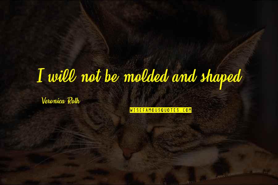 Funny Quips Quotes By Veronica Roth: I will not be molded and shaped
