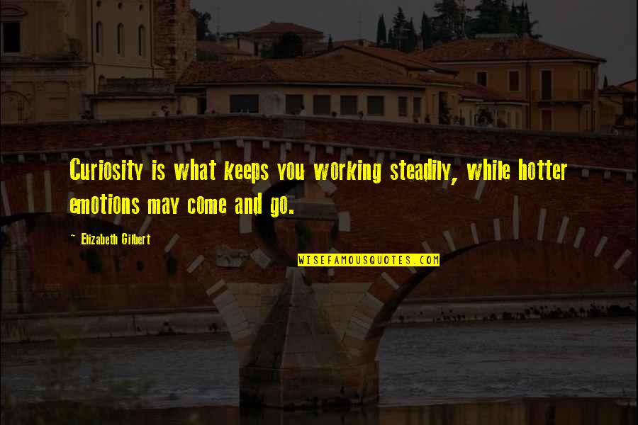 Funny Real Twitter Quotes By Elizabeth Gilbert: Curiosity is what keeps you working steadily, while