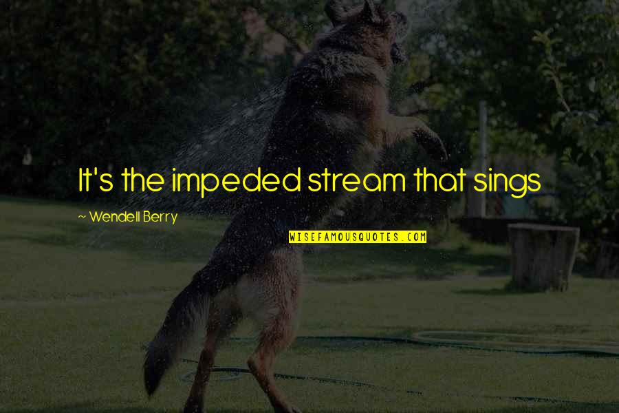 Funny Rebels Quotes By Wendell Berry: It's the impeded stream that sings