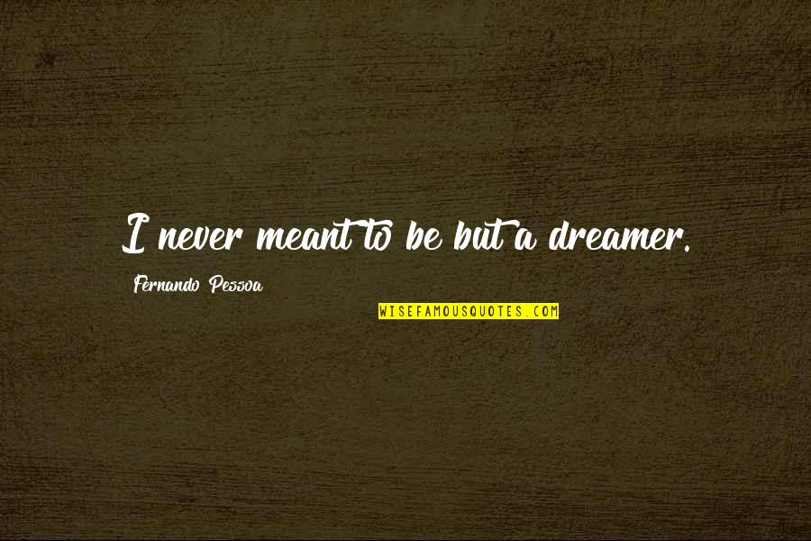 Funny Reggae Quotes By Fernando Pessoa: I never meant to be but a dreamer.