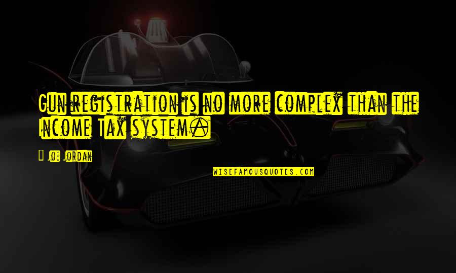Funny Reverse Psychology Quotes By Joe Jordan: Gun registration is no more complex than the