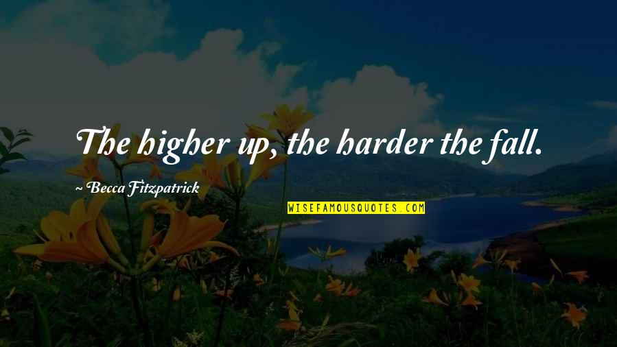 Funny Running Out Of Gas Quotes By Becca Fitzpatrick: The higher up, the harder the fall.