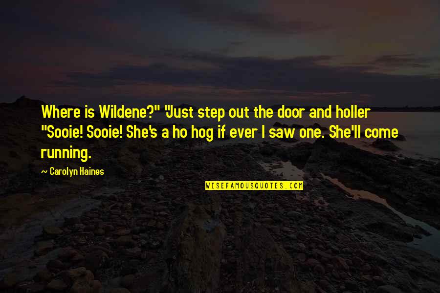 Funny Sand Quotes By Carolyn Haines: Where is Wildene?" "Just step out the door