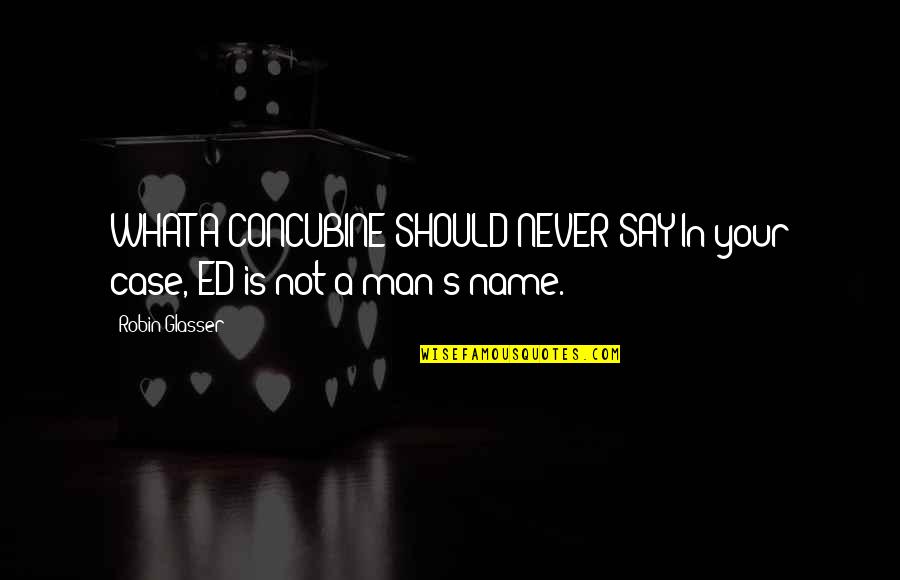 Funny Say What Quotes By Robin Glasser: WHAT A CONCUBINE SHOULD NEVER SAY:In your case,