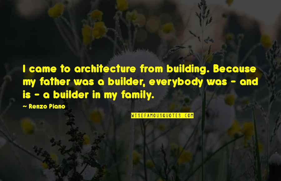 Funny Scotch Whisky Quotes By Renzo Piano: I came to architecture from building. Because my