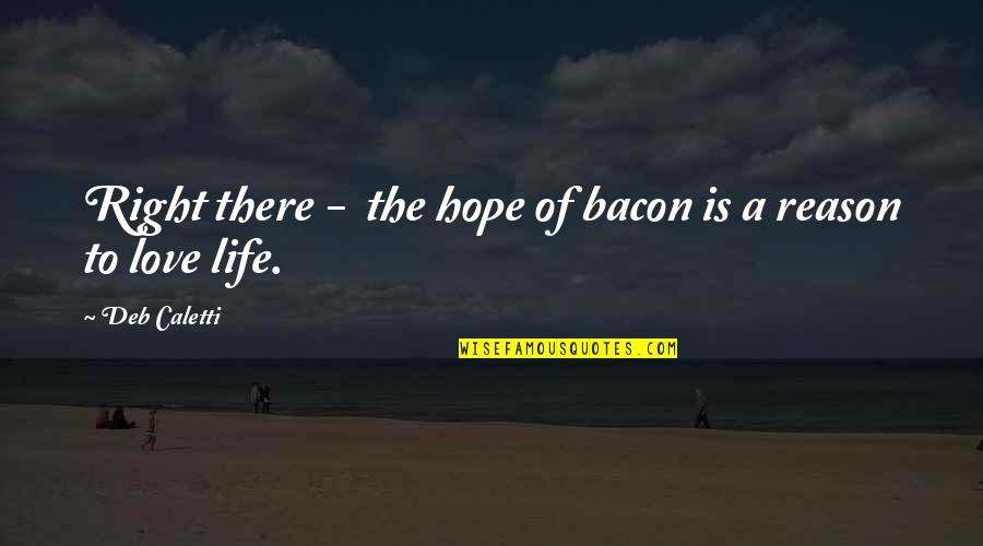 Funny Self Describing Quotes By Deb Caletti: Right there - the hope of bacon is