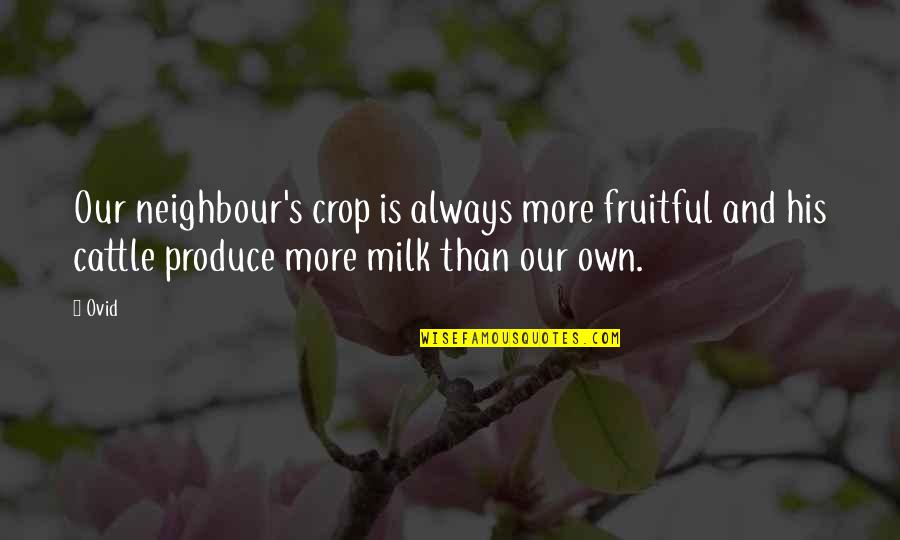 Funny Self Ironic Quotes By Ovid: Our neighbour's crop is always more fruitful and