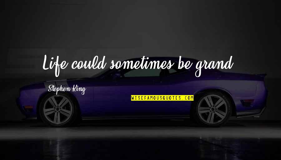 Funny Self Ironic Quotes By Stephen King: Life could sometimes be grand.