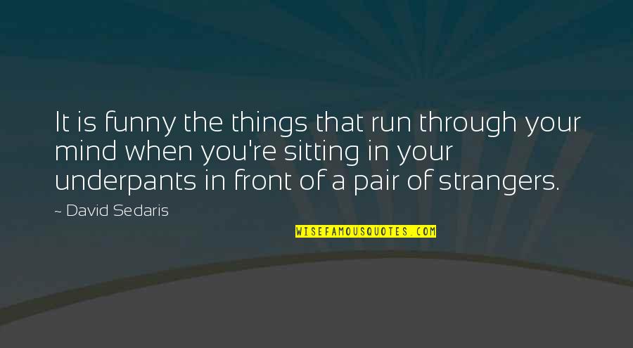 Funny Self Quotes By David Sedaris: It is funny the things that run through Funny Self Quotes By David Sedaris: It is funny the things that run through