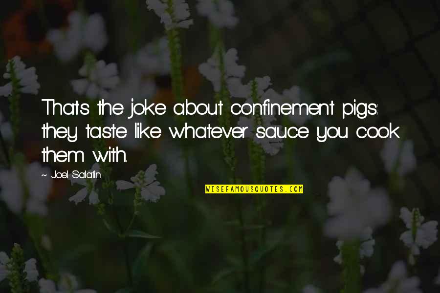 Funny Serenade Quotes By Joel Salatin: That's the joke about confinement pigs: they taste