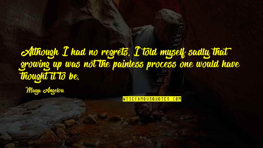 Funny Short Dope Quotes By Maya Angelou: Although I had no regrets, I told myself