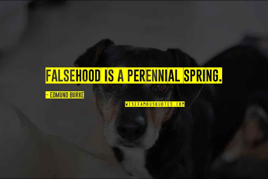 Funny Smart Assed Quotes By Edmund Burke: Falsehood is a perennial spring.