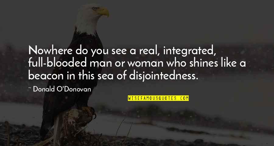Funny Social Worker Quotes By Donald O'Donovan: Nowhere do you see a real, integrated, full-blooded