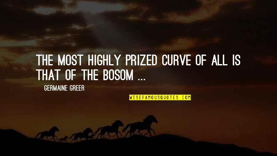 Funny Sore Muscle Quotes By Germaine Greer: The most highly prized curve of all is