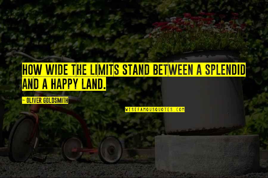 Funny Spreadsheet Quotes By Oliver Goldsmith: How wide the limits stand Between a splendid