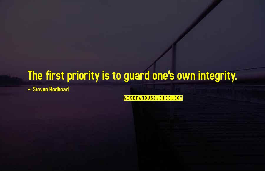 Funny Springboard Diving Quotes By Steven Redhead: The first priority is to guard one's own