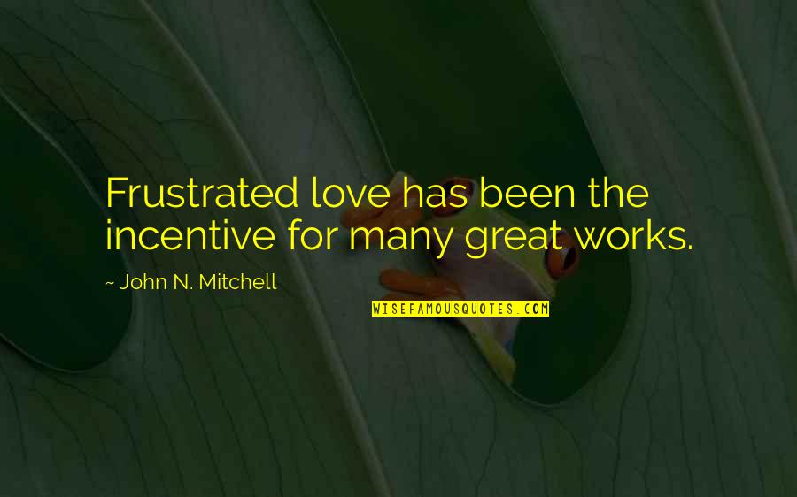 Funny Sprinting Quotes By John N. Mitchell: Frustrated love has been the incentive for many