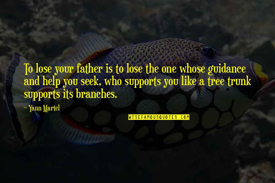 Funny Statues Quotes By Yann Martel: To lose your father is to lose the