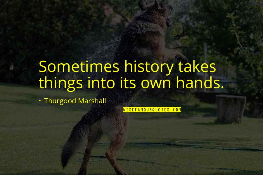 Funny Stealth Quotes By Thurgood Marshall: Sometimes history takes things into its own hands. Funny Stealth Quotes By Thurgood Marshall: Sometimes history takes things into its own hands.