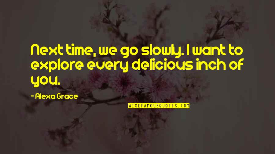 Funny Sticky Note Quotes By Alexa Grace: Next time, we go slowly. I want to