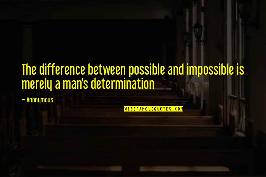 Funny Strong Man Quotes By Anonymous: The difference between possible and impossible is merely