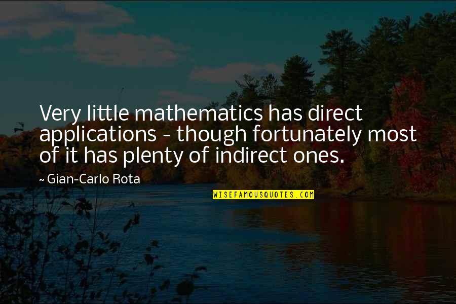 Funny Stuttering Quotes By Gian-Carlo Rota: Very little mathematics has direct applications - though