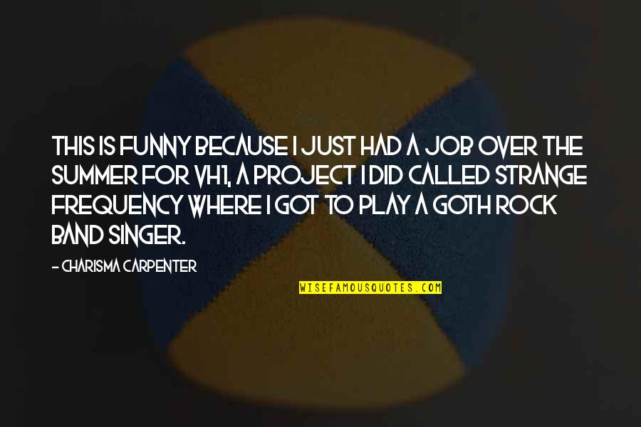 Funny Summer Quotes By Charisma Carpenter: This is funny because I just had a