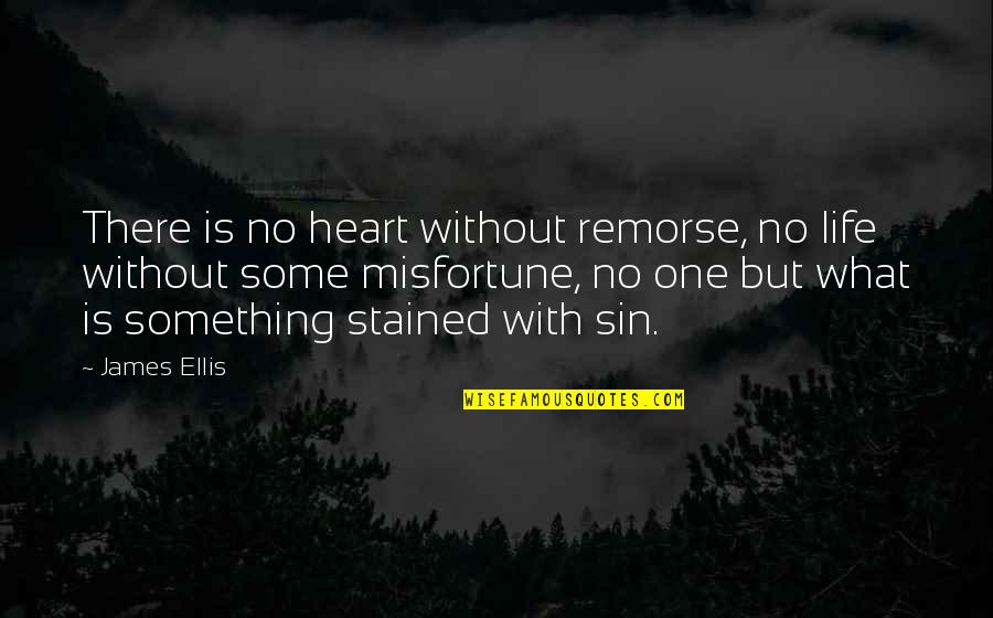 Funny Sunday Quotes By James Ellis: There is no heart without remorse, no life