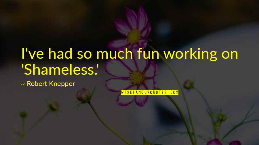 Funny Swim Mom Quotes By Robert Knepper: I've had so much fun working on 'Shameless.'