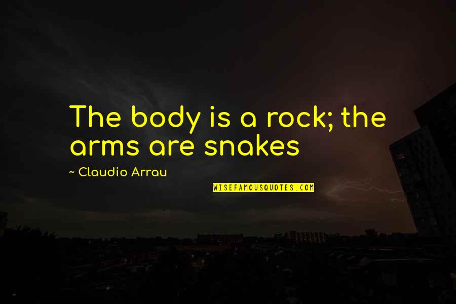 Funny Syphilis Quotes By Claudio Arrau: The body is a rock; the arms are