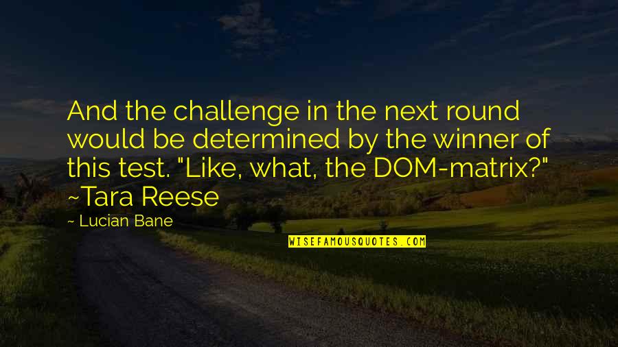 Funny Test Quotes By Lucian Bane: And the challenge in the next round would