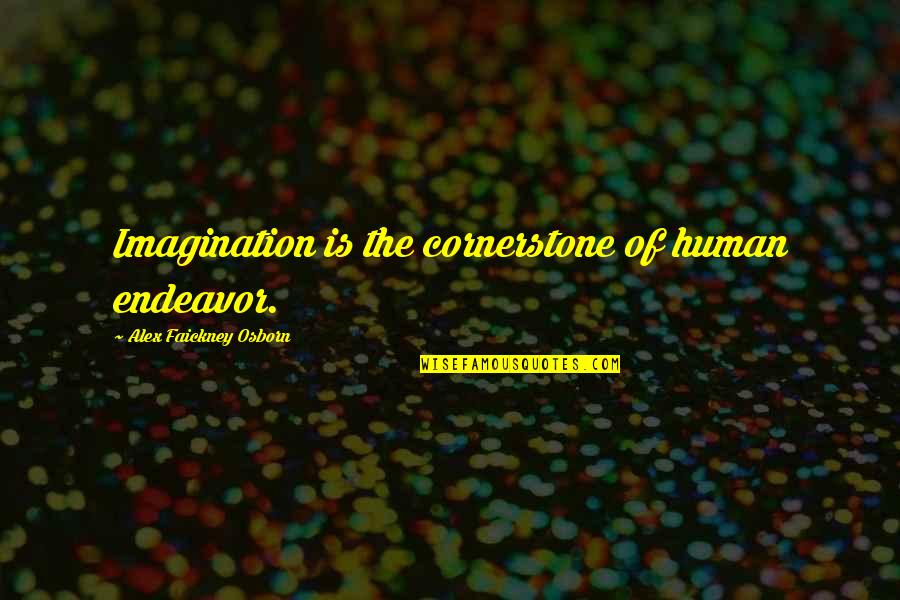 Funny Thank You Business Quotes By Alex Faickney Osborn: Imagination is the cornerstone of human endeavor.