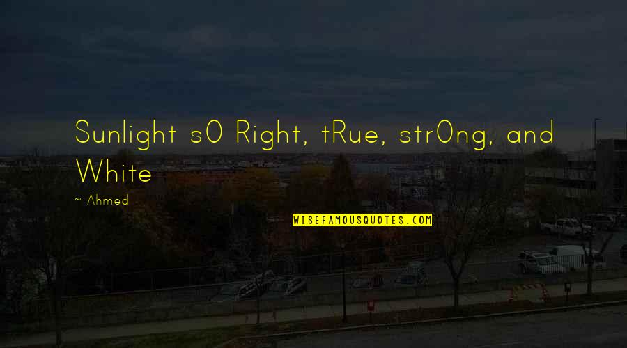 Funny The Duff Movie Quotes By Ahmed: Sunlight sO Right, tRue, strOng, and White