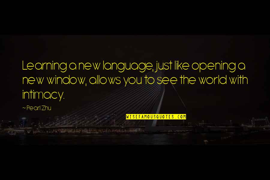 Funny Theme Park Quotes By Pearl Zhu: Learning a new language, just like opening a