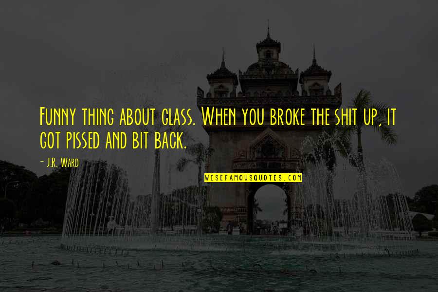 Funny Thing About My Back Quotes By J.R. Ward: Funny thing about glass. When you broke the