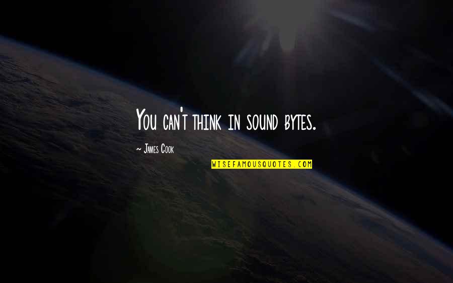 Funny Tickling Quotes By James Cook: You can't think in sound bytes.