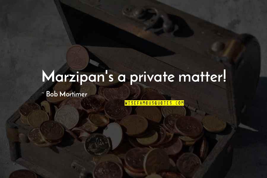 Funny Time Off Work Quotes By Bob Mortimer: Marzipan's a private matter!