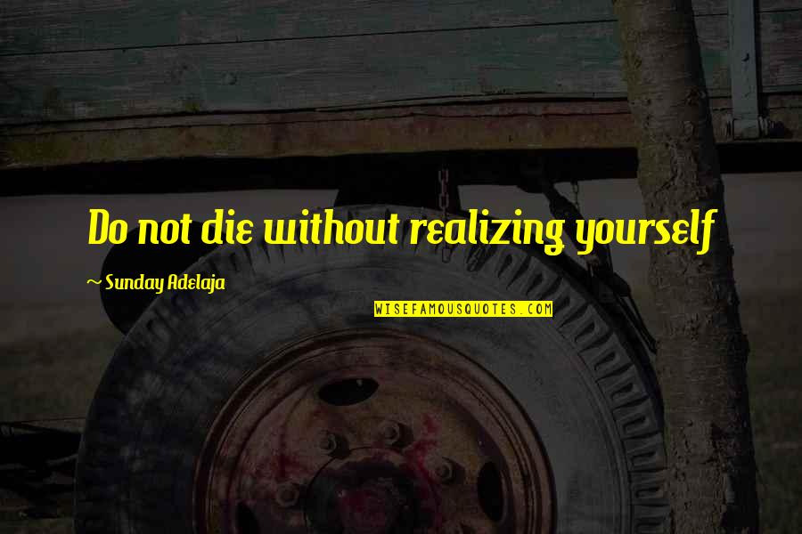 Funny Tin Man Quotes By Sunday Adelaja: Do not die without realizing yourself