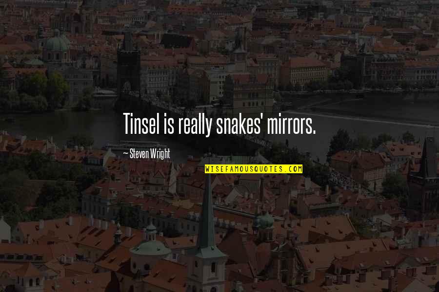 Funny Tinsel Quotes By Steven Wright: Tinsel is really snakes' mirrors.